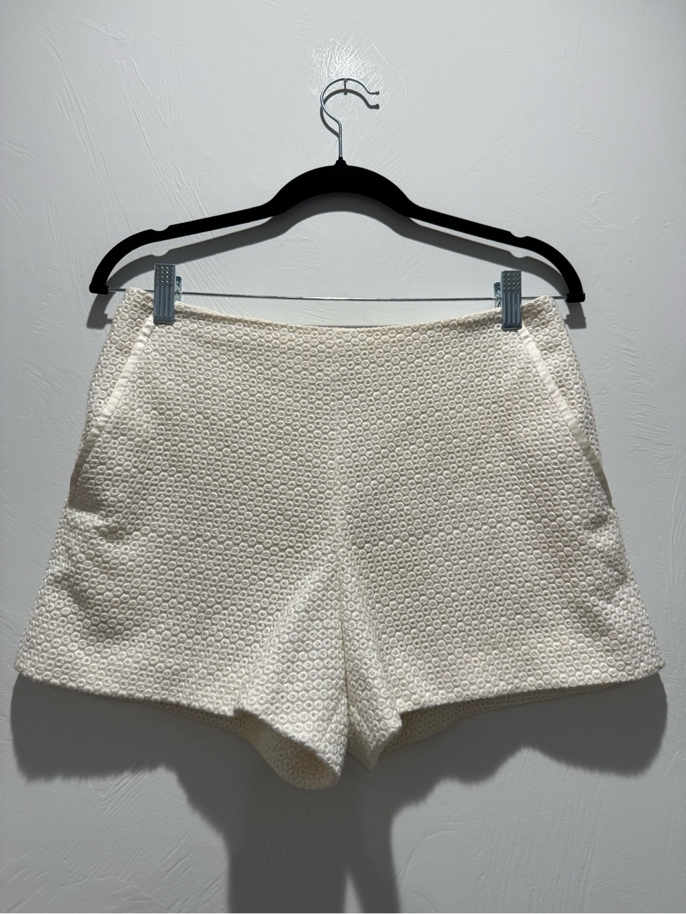 rag & bone Cora Cream Textured High-Waist Shorts